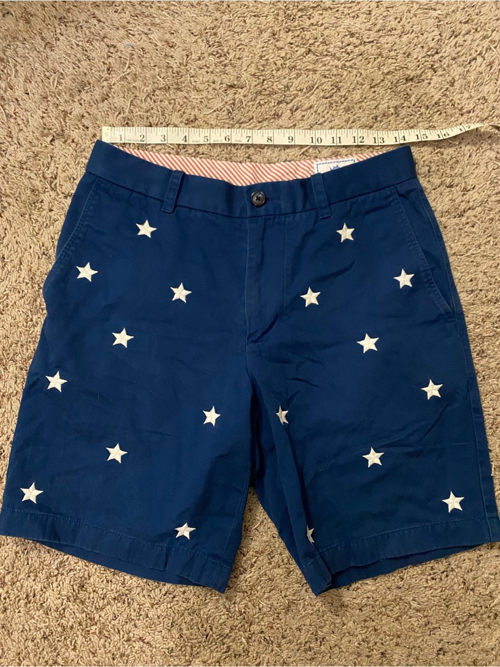 Southern Tide Navy Star-Embroidered Shorts